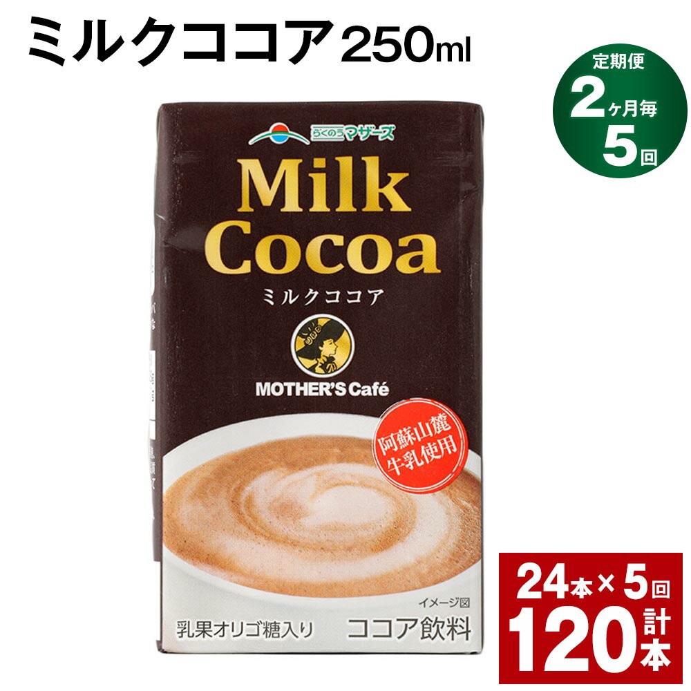 【ふるさと納税】【定期便】【2ヶ月毎5回】ミルクココア250ml 計120本（24本×5回） ココア ミルク 乳飲料 乳性飲料 ドリンク 飲み物 飲料 常温保存 国産 熊本県産 熊本県 菊池市 送料無料