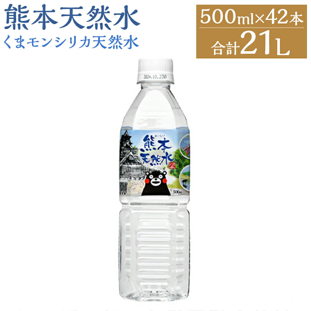 【ふるさと納税】熊本 天然水 くまモン シリカ 天然水 500ml×42本 合計21L ミネラルウォーター シリカ水 水 鉱水 地下水 飲料水 熊本県 送料無料