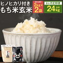 もち米玄米 2kg×2袋×6回 合計24kg ヒノヒカリ 白米300g×6回 6回お届け お米 もち米 玄米 ヒヨクモチ 九州産 熊本県産 菊池市産 送料無料