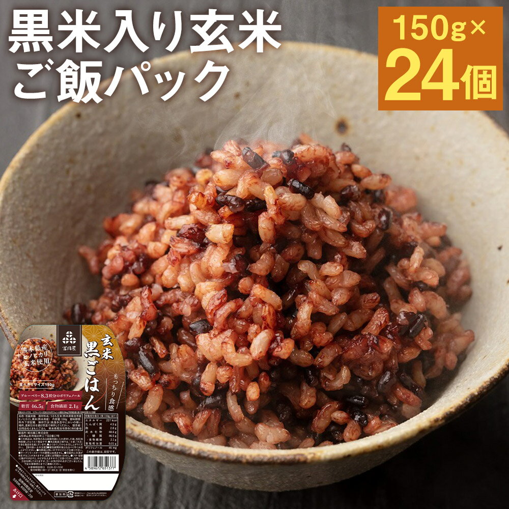 黒米入り玄米 ご飯パック 150g×24個 合計3.6kg 玄米 レトルトパック レトルトご飯 米・食味分析鑑定コンクール金賞受賞生産者が作る 熊本県菊池産ヒノヒカリ 熊本県産 九州産 熊本県産 送料無料