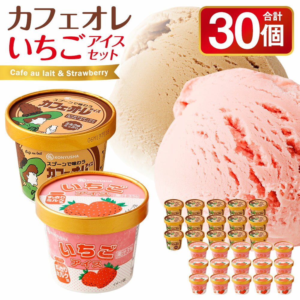 4位! 口コミ数「5件」評価「4」カフェオレアイス・いちごアイス セット 110ml×30個 合計約3.3L 2種類 各15個 カフェオレ アイス 苺アイス アイスクリーム ･･･ 