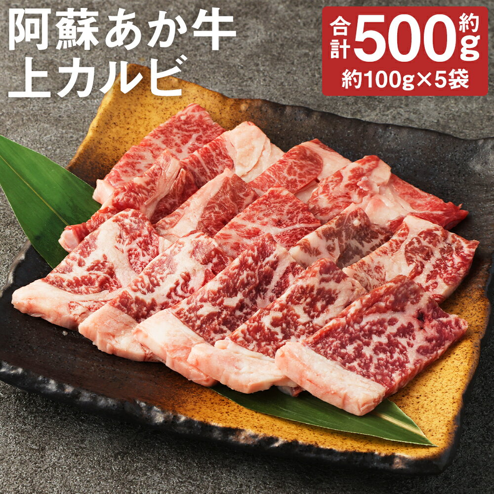 阿蘇あか牛 上カルビ 合計約500g 約100g×5袋 お肉 和牛 あか牛 焼肉 熊本県産 九州産 国産 冷凍 送料無料