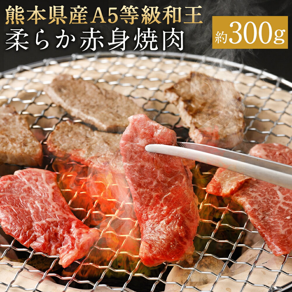 熊本県産A5等級和王 柔らか赤身焼肉 約300g 和牛 赤身 焼き肉 お肉 精肉 九州産 国産 冷凍 送料無料