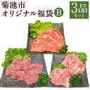 【ふるさと納税】菊池市オリジナル福袋 B 3品セット モモスライス ウデ焼肉用 肩ローススライス 3種類 和牛 お肉 精肉 九州産 国産 冷凍 送料無料