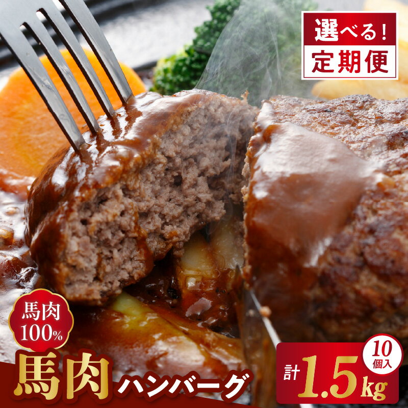 馬肉 ハンバーグ 150g×10個 計 1.5kg 選べる 定期 1回 3回 6回 馬肉100%使用 馬肉本来 肉 うま味 凝縮 ジューシー お弁当 ごはん おかず ご家庭用 おすすめ 食品 加工品 桜屋 冷凍 お取り寄せ お取り寄せグルメ 送料無料 [熊本県宇土市]
