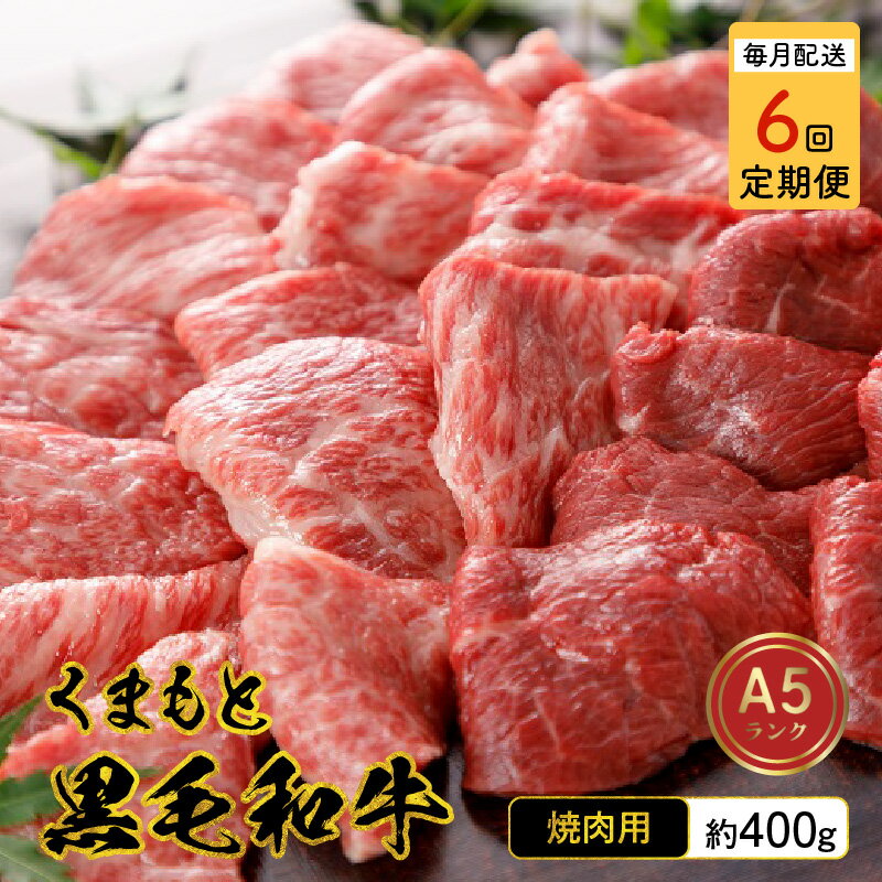 [定期便6回] 黒毛和牛 くまもと黒毛和牛 焼肉用 約 400g 肉 A5ランク 牛肉 和牛 霜降り 熊本県産 九州産 国産 冷凍 サシ 濃厚 バーベキュー BBQ アウトドア キャンプ 桜屋 お取り寄せ お取り寄せグルメ 送料無料 [熊本県宇土市]