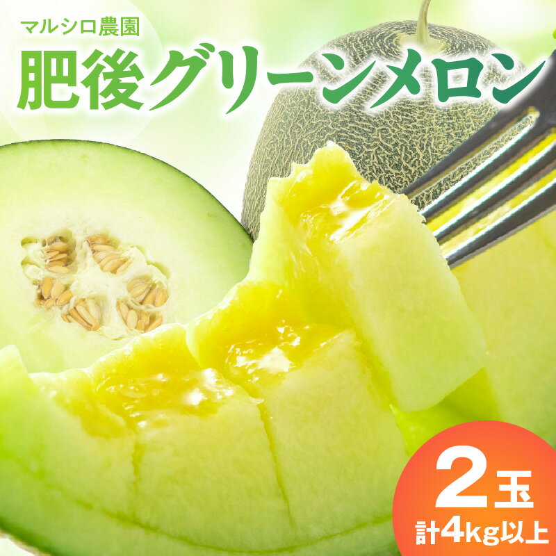 【ふるさと納税】マルシロ農園　肥後グリーンメロン2玉(1玉約2kg・4L)高糖度!【熊本県宇土市】