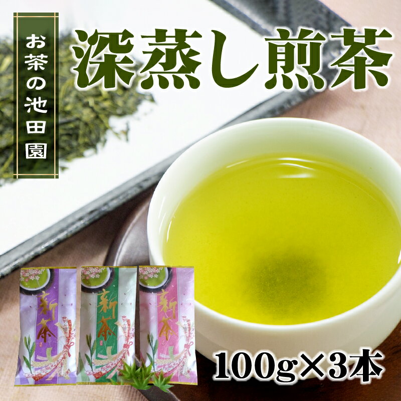 【ふるさと納税】 お茶の池田園 深蒸し煎茶100g×3本【熊本県宇土市】