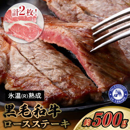 氷温熟成 黒毛和牛 ロース ステーキ 約 500g 国産 牛肉 和牛 国産牛 熊本県産 肉三代目 お取り寄せ グルメ 冷凍 食材 食品 料理 レジャー アウトドア キャンプ バーベキュー BBQ 送料無料【熊本県宇土市】