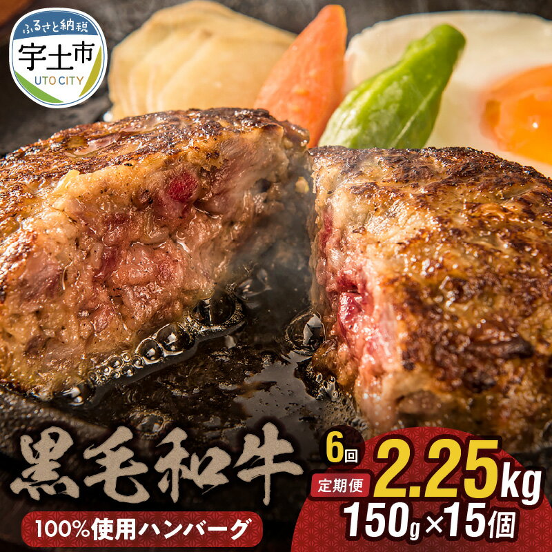 4位! 口コミ数「0件」評価「0」定期便 6回 ハンバーグ 150g 15個 セット 牛肉 黒毛和牛 和牛 小分け おすすめ 肉 肉汁 洋食 便利 とり兵衛 贈答 贈り物 冷･･･ 