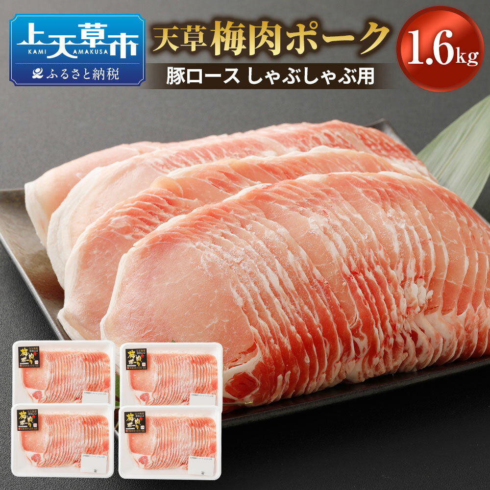 【ふるさと納税】熊本県産 天草梅肉ポーク 豚ロース しゃぶしゃぶ用 1.6kg 400g×4パック付 農林水産大臣賞受賞 豚肉 お肉 梅肉エキス 冷凍 国産 送料無料