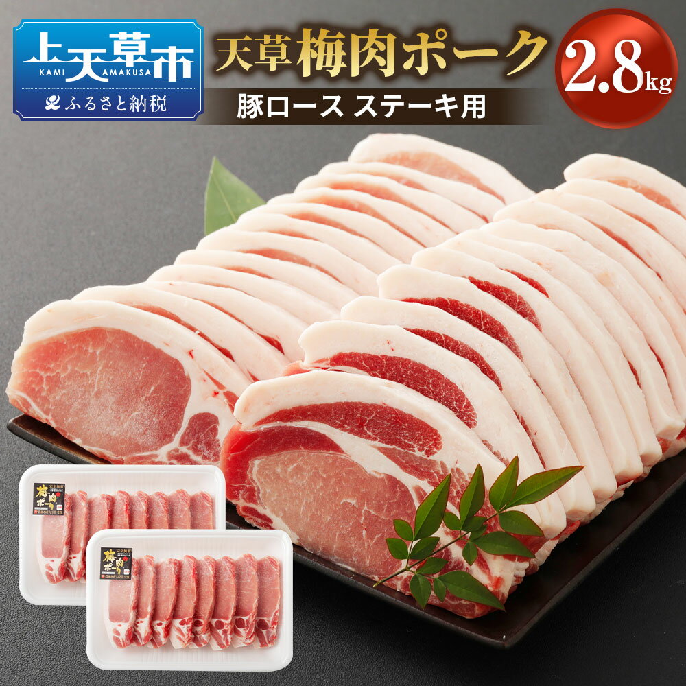 【ふるさと納税】熊本県産 天草梅肉ポーク 豚ロース ステーキ用 2.8kg 厚さ1.5cm 14枚以上 農林水産大..