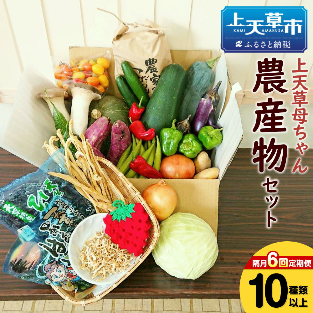 45位! 口コミ数「0件」評価「0」【隔月定期便6回】上天草母ちゃん農産物セット 野菜・お米・加工品10種類以上！ 野菜 米 季節 旬 セット 詰め合わせ 九州 熊本県 上天草･･･ 