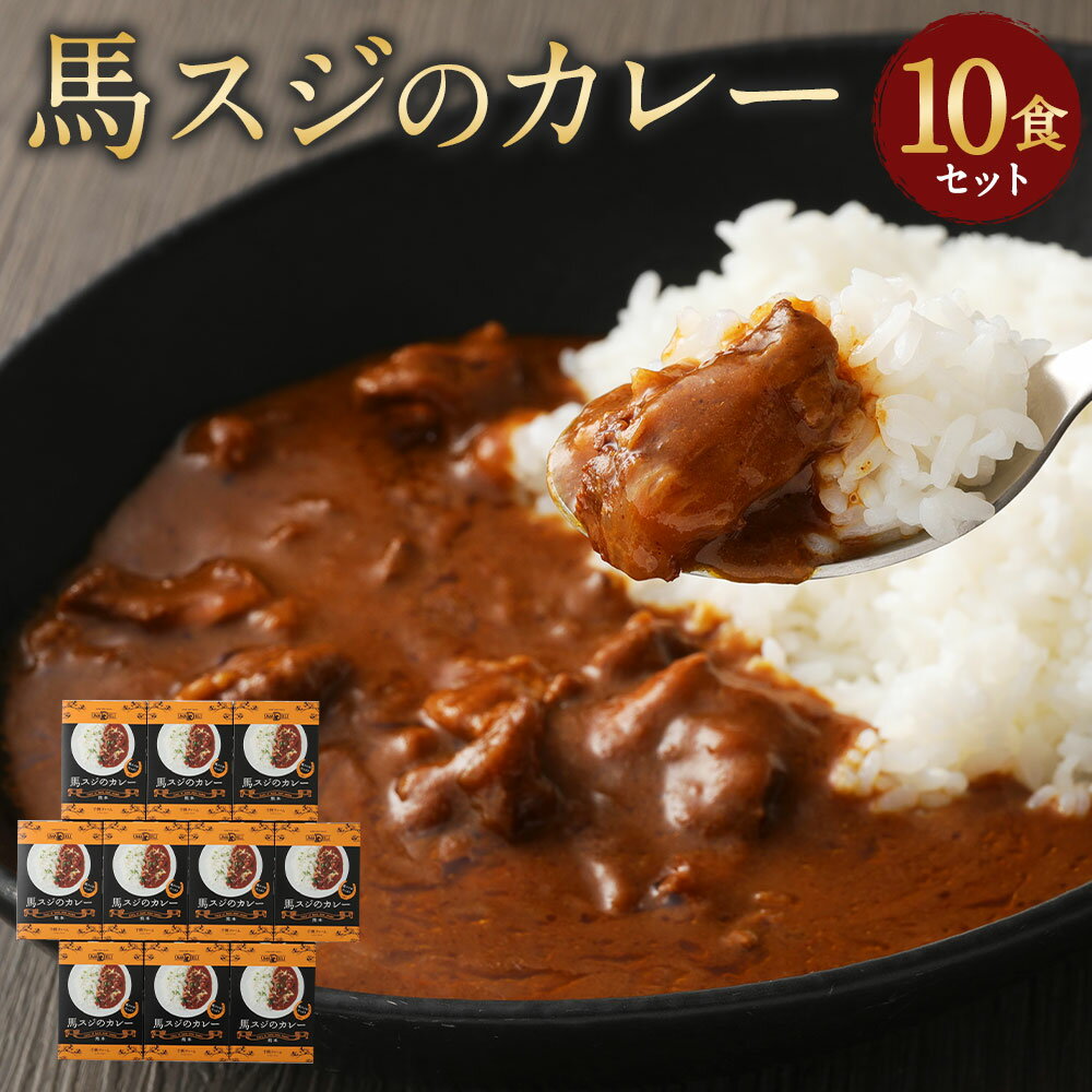 8位! 口コミ数「0件」評価「0」馬スジのカレー 10食セット 合計2.1kg 210g×10個 カレー レトルト 惣菜 馬すじ 馬肉 保存食 非常食 長期保存 送料無料