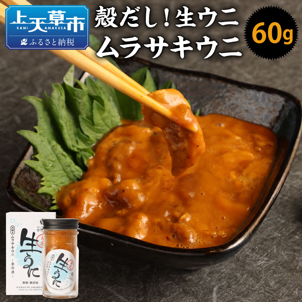 【ふるさと納税】殻だし!生うに 熊本県天草産 ムラサキウニ 60g うに ウニ 雲丹 数量限定 季節限定 おつまみ 無塩 無添加 瓶 海鮮 国産 熊本県 上天草市 冷凍 送料無料