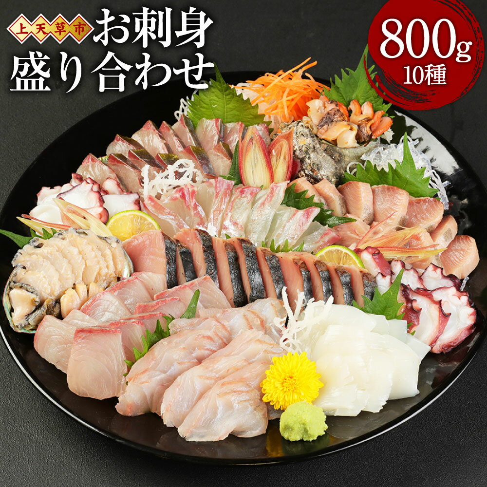 【ふるさと納税】上天草産 お刺身 盛り合わせ 10種 800g 季節の天草産魚の煮付け 1袋 刺し身醤油付き 刺身 さしみ 魚 魚介 魚貝 旬 鮮魚 煮付け 惣...