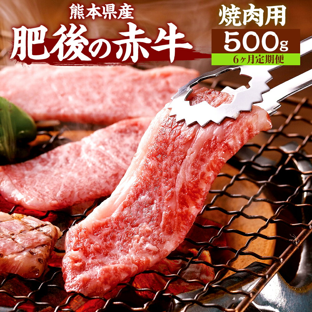 [6ヶ月定期便]肥後の赤牛焼肉用 500g 肉 お肉 おにく 国産牛 牛肉 あか牛 赤牛 焼き肉 焼肉 グルメ 熊本県産 冷凍 定期便 毎月届く 毎月 定期 6回 送料無料