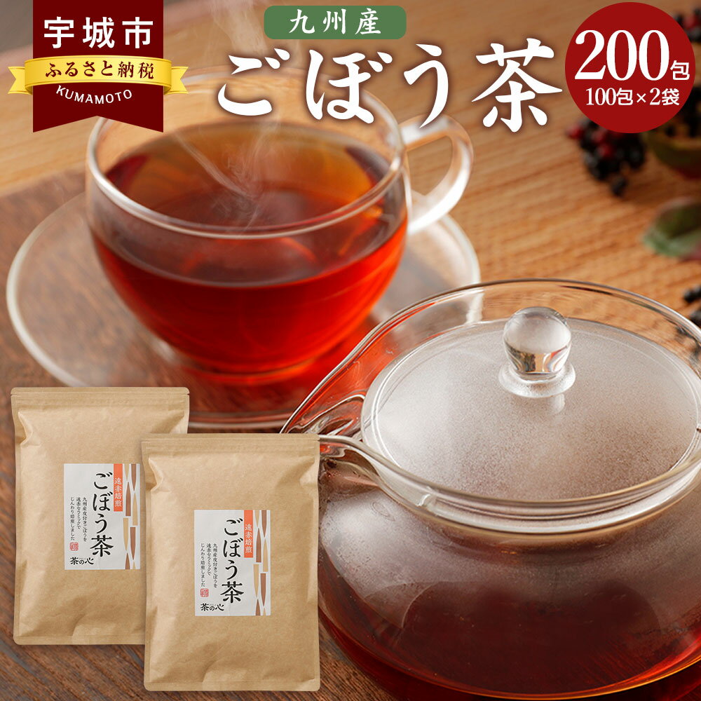 【ふるさと納税】九州産ごぼう茶 100包×2袋セット 総量300g 合計200包 200杯分 ゴボウ茶 牛蒡 お茶 ティーパック 国産 送料無料