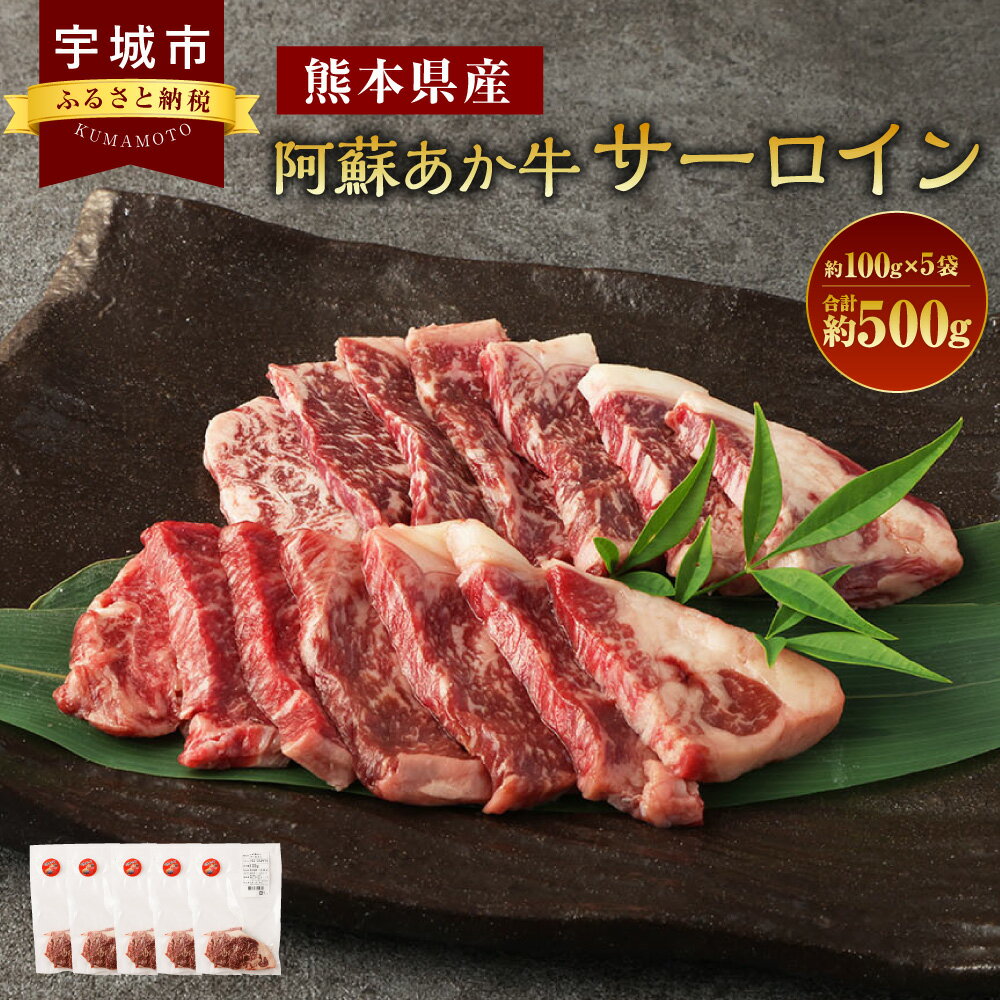 阿蘇あか牛 サーロイン 約500g 約100g×5袋 あか牛 赤牛 牛肉 肉 お肉 焼肉 ステーキ 国産牛 和牛 冷凍 お取り寄せ グルメ 九州 熊本県 宇城市 送料無料