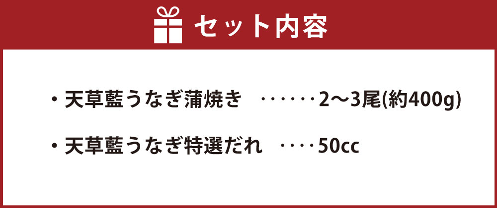 【ふるさと納税】〈数量限定〉海水育ちの天草藍うなぎ 蒲焼き 2～3尾セット (計約400g) うなぎ ウナギ 鰻 ニホンウナギ 惣菜 熊本県産 九州 国産 冷凍 送料無料