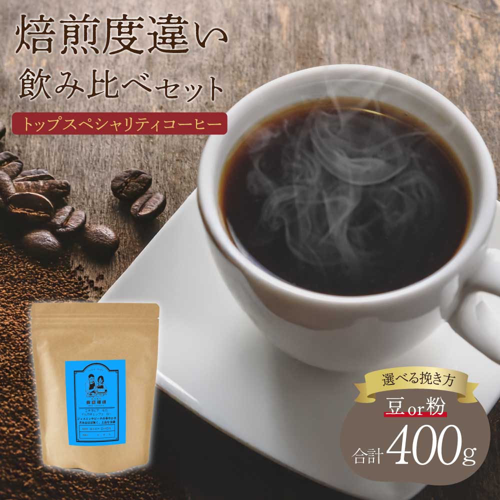 コーヒー トップスペシャリティコーヒー 焙煎度違い飲み比べセット[豆or粉]選べる挽き方 コーヒー 珈琲 コーヒー豆 珈琲豆 コーヒー粉 珈琲粉 直火焙煎 送料無料