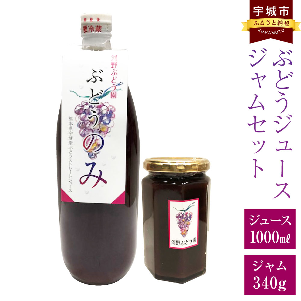 ぶどうジュース ジャムセット ジュース 1000ml ジャム 340g 国産 九州産 瓶 葡萄 ぶどう ブドウ グレープ 自家栽培 飲料 ドリンク 送料無料