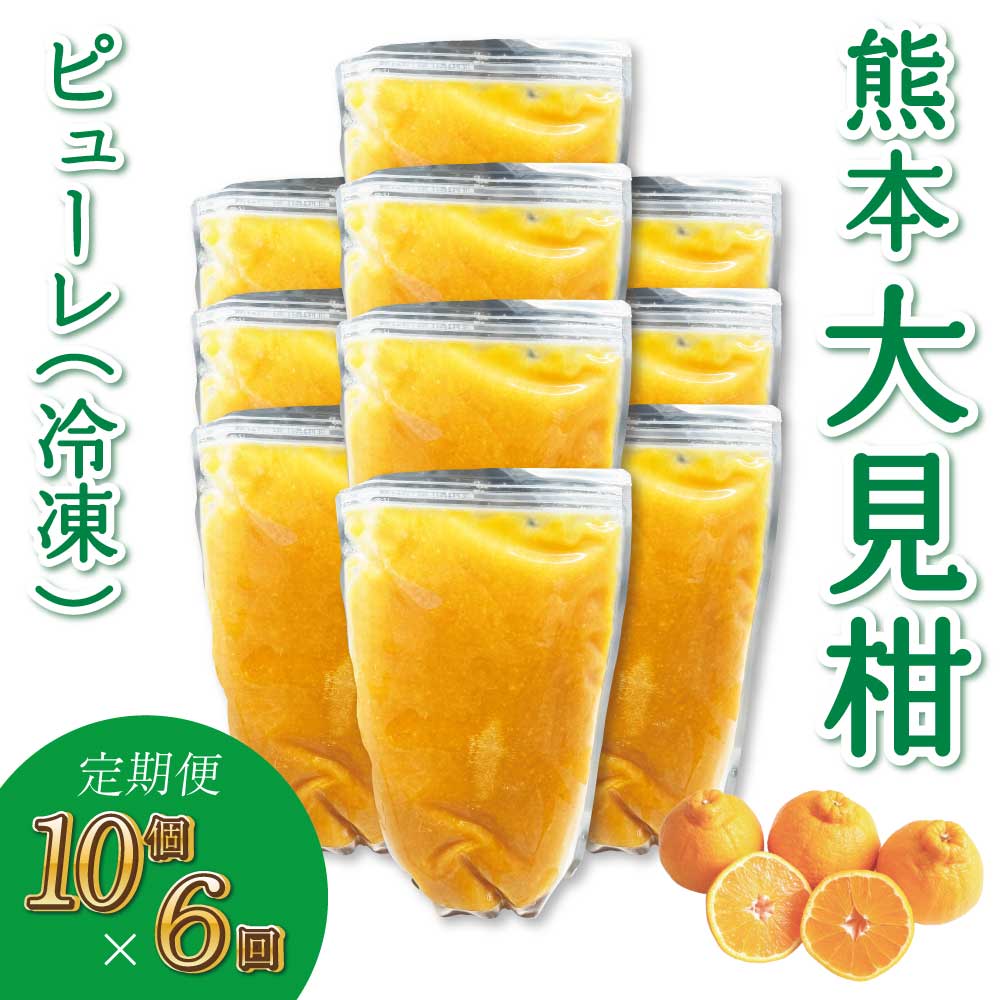 [定期便6回]熊本大見柑ピューレ(冷凍) 1kg入り 10個 不知火 不知火果汁 しらぬい デコポンと同品種 ジュース アイス お菓子 料理 爽やか 柑橘 果物 くだもの フルーツ 熊本県産 九州産 国産 宇城市産 株式会社la Nui.