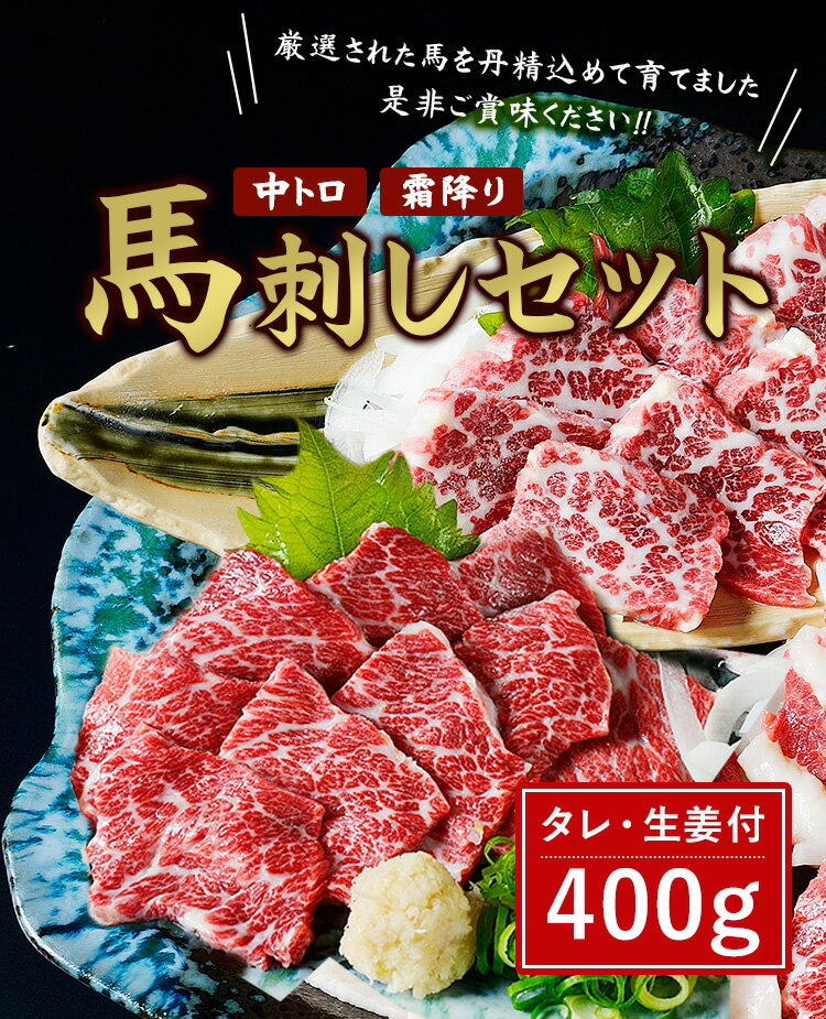 【ふるさと納税】馬刺しセット 中トロ 霜降り 400g 詰合せ 馬肉 送料無料