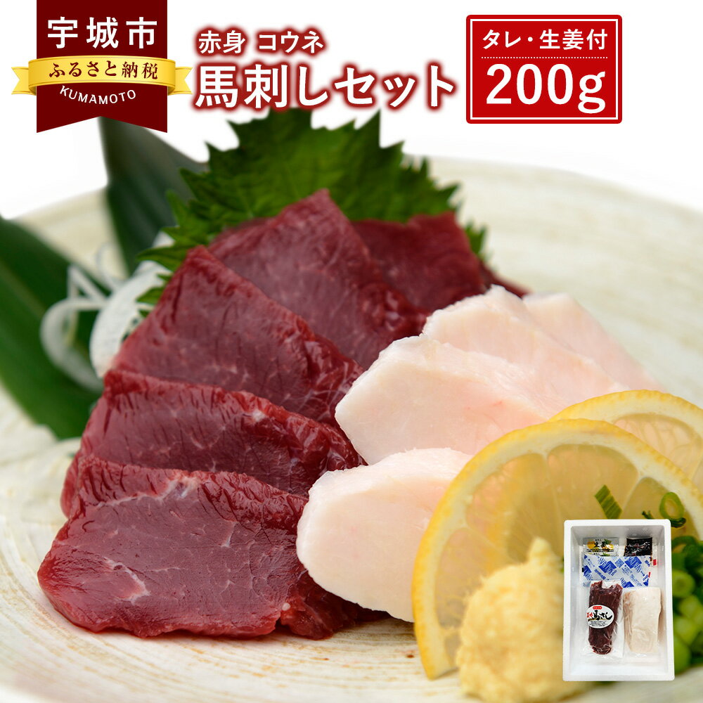 馬刺しセット 赤身 コウネ 200g 詰合せ 馬肉 送料無料