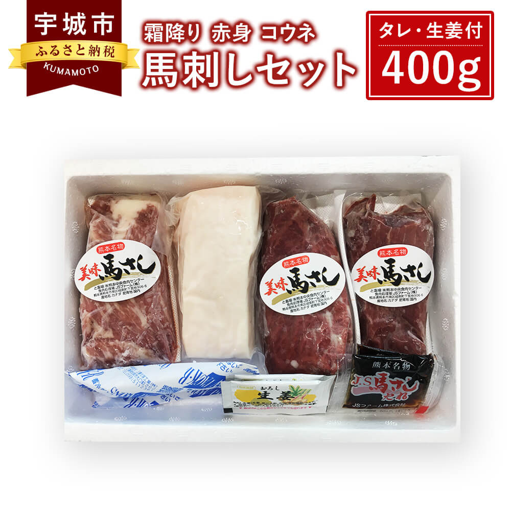 【ふるさと納税】馬刺しセット 霜降り 赤身 コウネ 400g