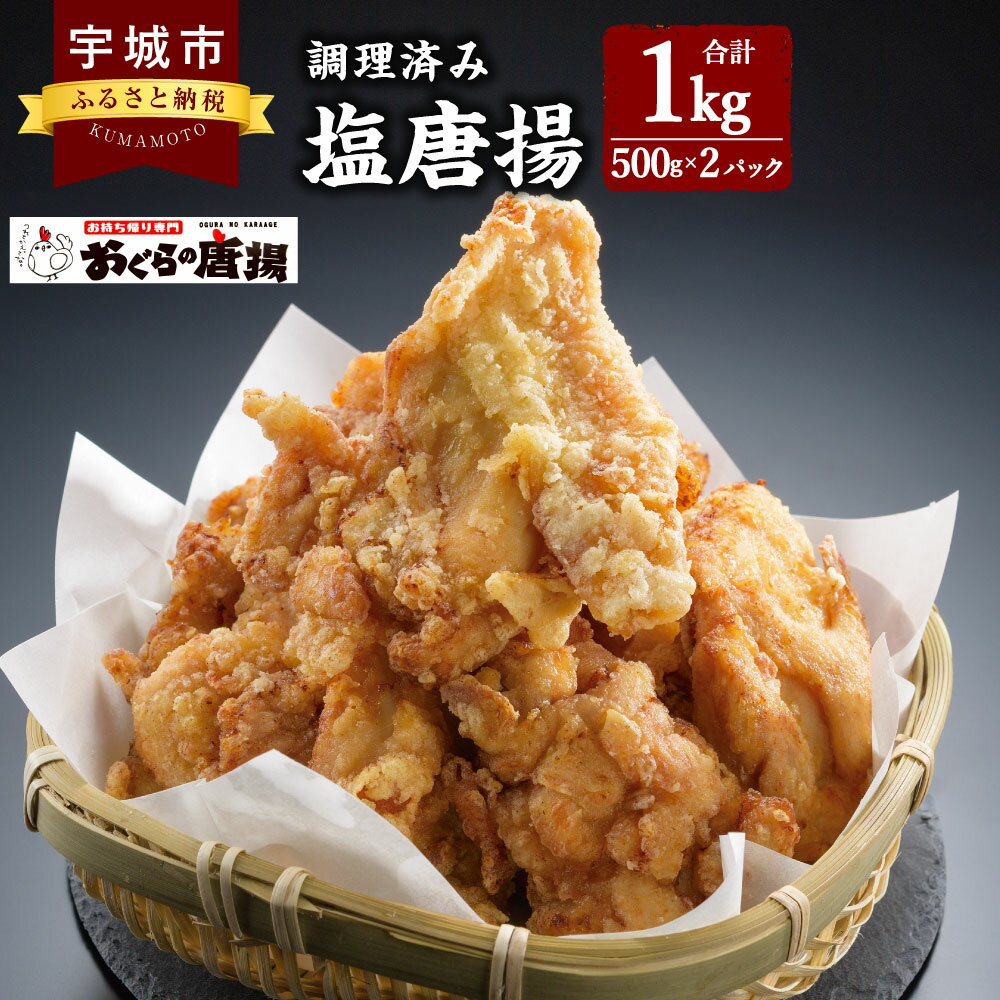 7位! 口コミ数「0件」評価「0」塩唐揚（調理済み）約500g×2P 計 約1kg からあげ 唐揚げ 1個60g以上 特大唐揚 冷凍 国産 九州 熊本県 宇城市 おぐらの唐揚･･･ 