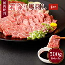 【ふるさと納税】【国内肥育】霜降り 馬刺し トロ 500g 100g×5個 醤油・生姜付き 馬肉 霜降り お肉 肉 真空パック 小分け 冷凍 熊本県 宇城市 送料無料