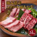 【ふるさと納税】【定期便10ヶ月】 熊本県産 ステーキ用 あか牛 ヒレ肉 600g ロース肉 800g 1.4kg×10回 合計14kg 牛肉 和牛 赤牛 ステ...