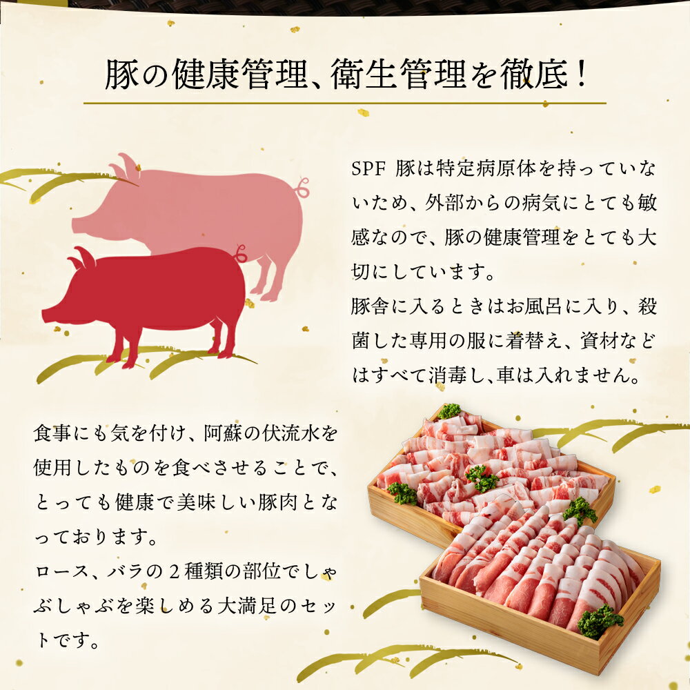 【ふるさと納税】豚肉 しゃぶしゃぶ 鍋 阿蘇 ロース バラ スライス セット 2kg 冷凍 SPF豚 阿蘇産 お取り寄せ ごちそう ギフト 贈り物 豪華 おうちごはん 熊本県阿蘇市