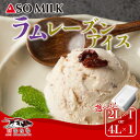 【ふるさと納税】ASOMILK アイス ジェラート ラムレーズン 2L 4L 選べる 三ツ星 牛乳 お取り寄せ ギフト 贈答用 スイーツ 安心 お菓子 冷凍 お...