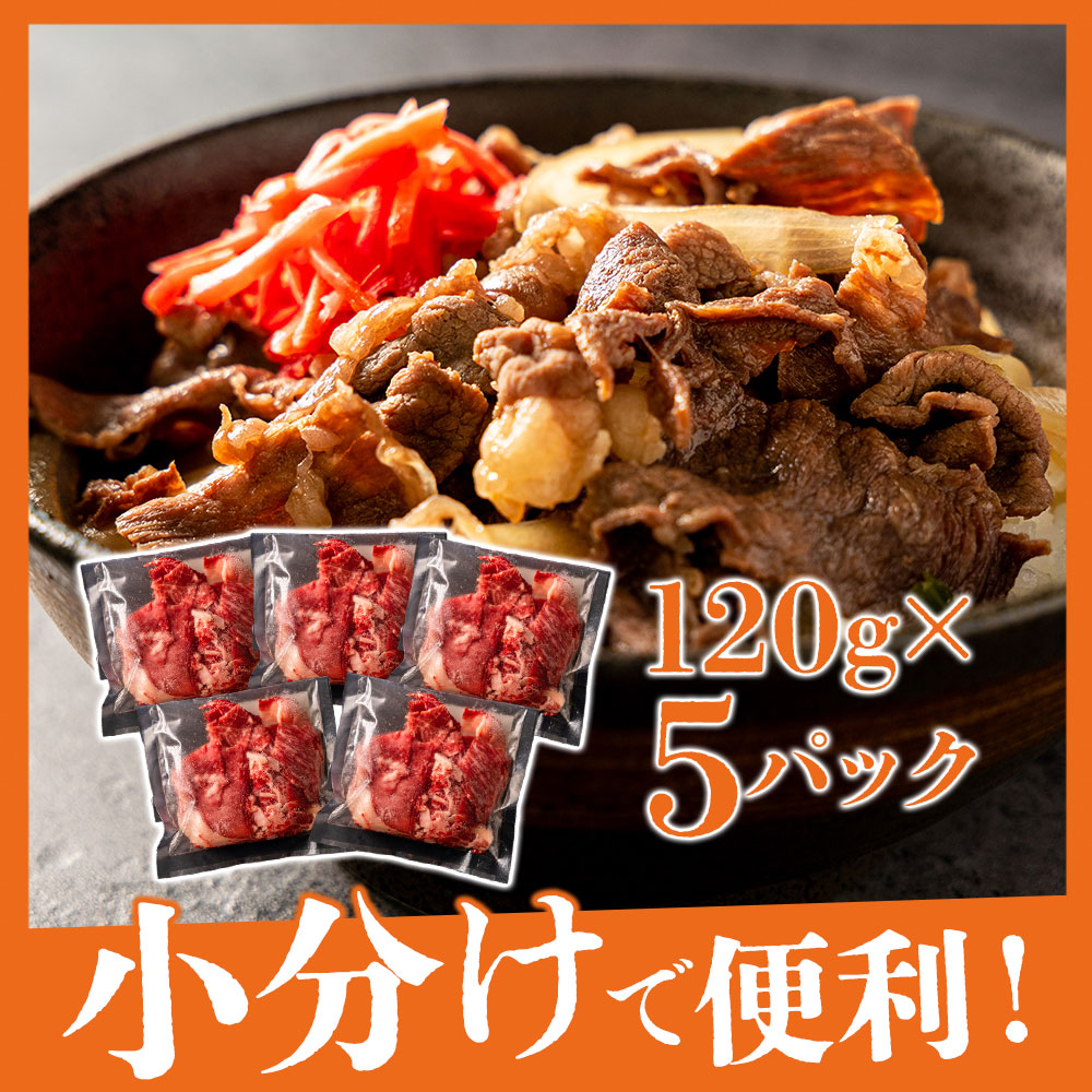 【ふるさと納税】あか牛切り落とし 小分けでお届け（120g×5パック（真空包装）） 計600g お取り寄せ まとめ買い おうちごはん 牛肉 あかうし 褐毛和牛 ブランド牛 冷凍 バーベキュー 惣菜 おつまみ 豪華 矢野畜産 牛肉 熊本県 阿蘇市 f432148-aso-10000996 熊本県阿蘇市 サンプル画像2
