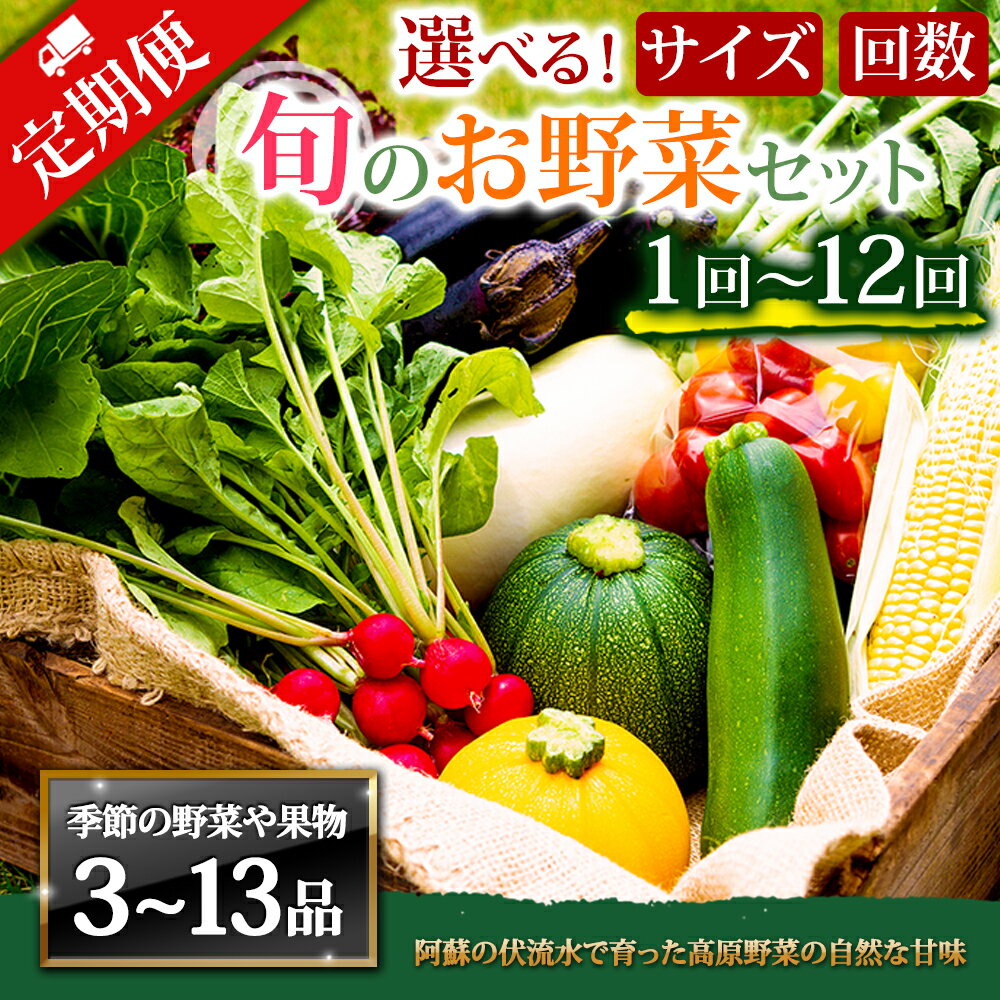 【ふるさと納税】【選べるサイズ・回数】季節のお野菜セット 野菜 お野菜 阿蘇の高原 旬 S M L XLサイズ 定期便 1～12回 減農薬 新鮮 ..