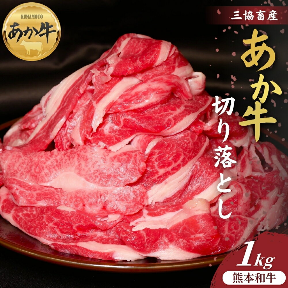 [三協畜産]熊本和牛あか牛切り落とし 1kg(500g×2) 赤身 牛肉 肉 和牛 冷凍 便利 料理 自宅用 贈答用 ギフト お祝い お返し 旨味 濃厚 ヘルシー 少量パック 使い切り 焼肉 牛丼 肉じゃが カレー 炒め物 お弁当 お取り寄せ 国産 熊本県 阿蘇市