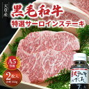 【ふるさと納税】【着日指定】 黒毛和牛 特選 サーロイン ステーキ 計550g A5 ランク たれ付き 柔らかい 国産 牛肉 2枚セット 肉 牛 和牛 食品 食べ物 ごはんのおとも 冷蔵 田中畜産 九州 熊本県 天草市 お取り寄せ お取り寄せグルメ 送料無料