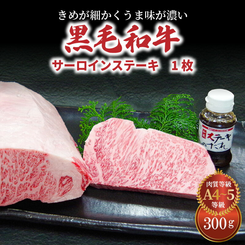 【ふるさと納税】A4 ～ A5 等級 黒毛和牛 サーロインステーキ 1枚 300g 肉 牛 牛肉 プロが選ぶ サーロイン ステーキ タレ付き 霜降り 柔らかい ミシュランビブグルマン 獲得 甘み ジューシー 田中畜産 熊本県 天草市 お取り寄せ 冷凍 送料無料