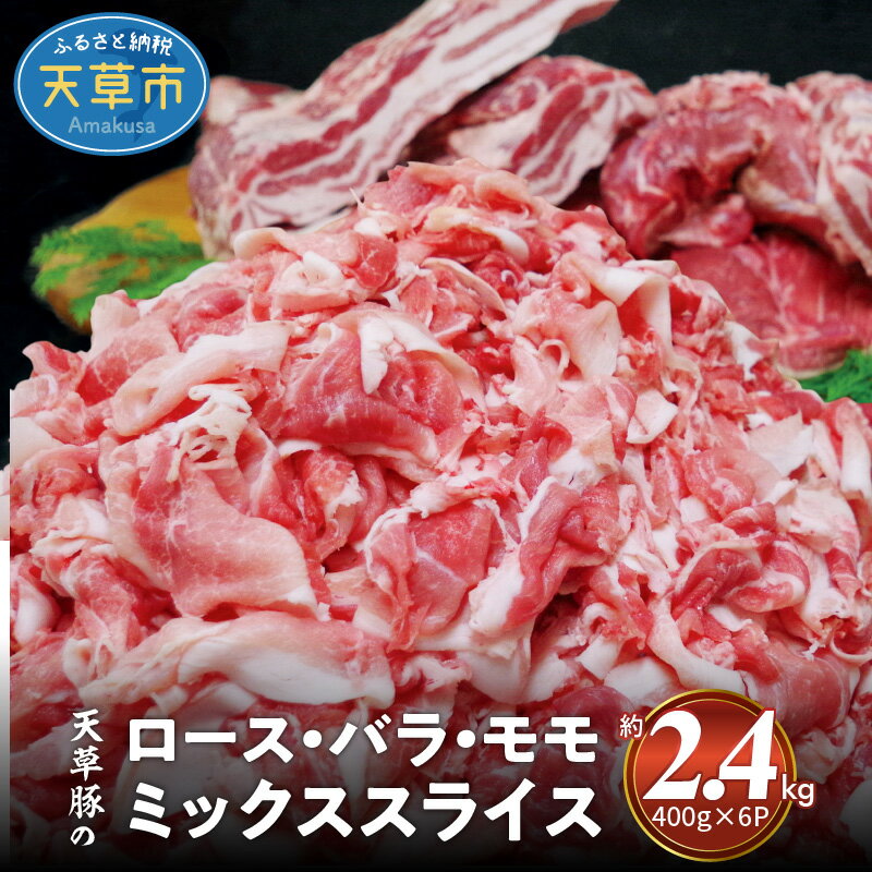 【ふるさと納税】豚肉 ロース バラ もも ミックス スライス 約 2.4kg 400g×6P 小分け パック 薄切り しゃぶしゃぶ 生姜焼き 炒め物 天草豚 熊本県天草産 国産 食品 グルメ 冷凍 送料無料