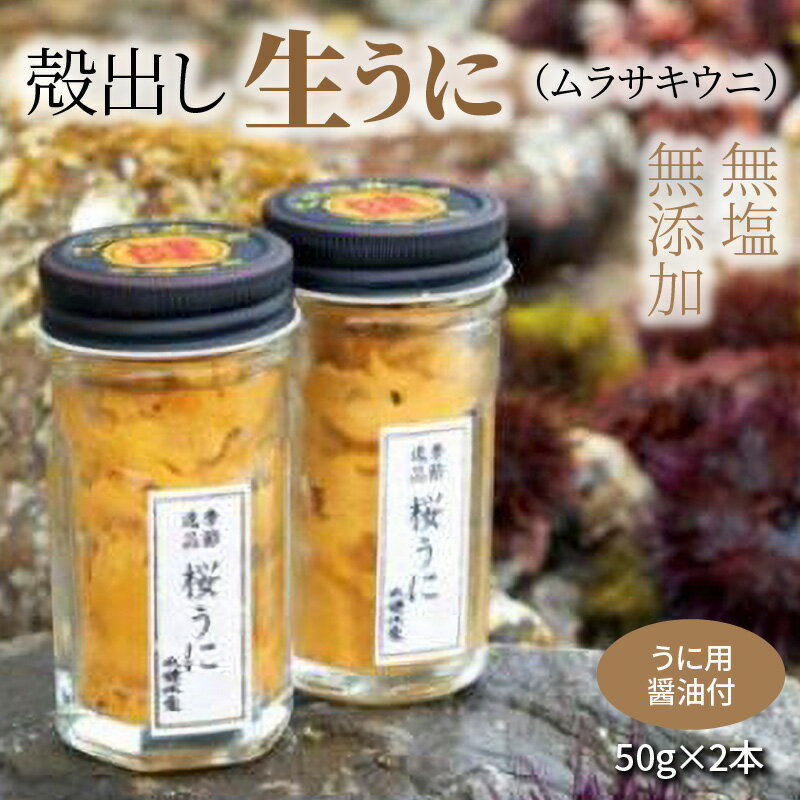 【ふるさと納税】【着日指定】 天然 殻出し 生うに ムラサキウニ 瓶詰め 50g 2本 醤油付き 新鮮 絶品 ...