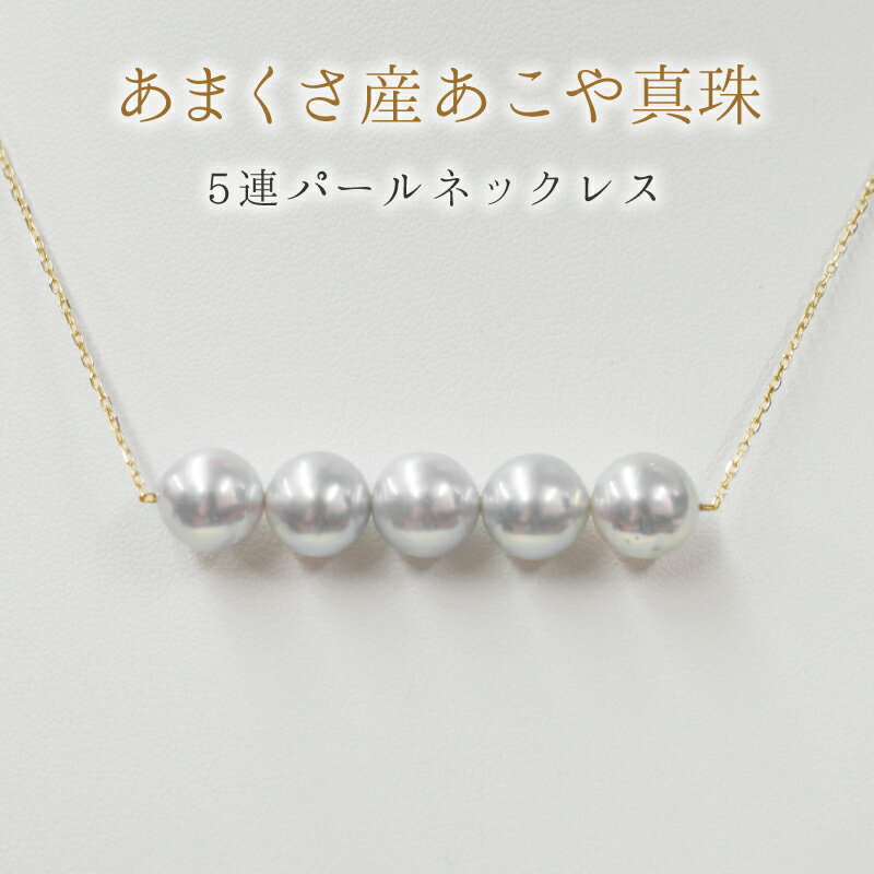 15位! 口コミ数「0件」評価「0」天草産 8-9mm あこや真珠 パールネックレス ペンダント シルバー 5連