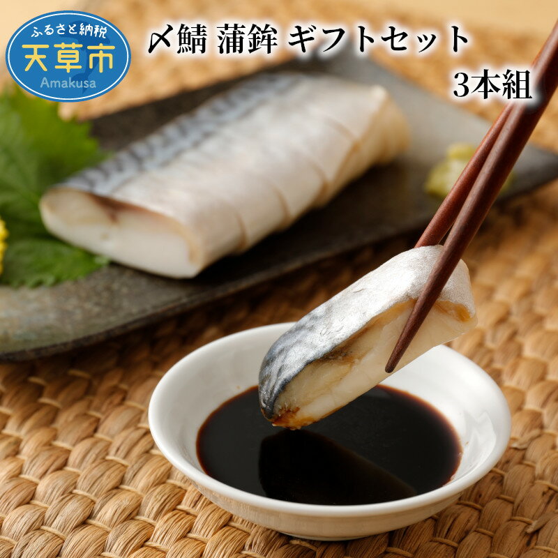 しめさば かまぼこ 3本組 真鯖 ギフト セット 刺身蒲鉾 こだわり 鮮度 新鮮 黒酢 エソのすり身 海産物 爽やか 酸味 冷蔵 加工品 九州 熊本県 天草市 お取り寄せ お取り寄せグルメ 送料無料