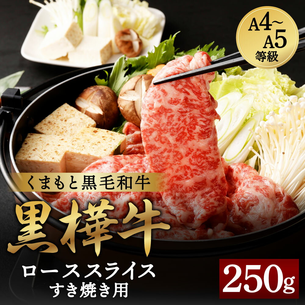 【ふるさと納税】くまもと黒毛和牛 黒樺牛 A4～A5等級 ローススライス すき焼き用 250g 牛肉 牛 お肉 鍋 すきやき しゃぶしゃぶ 薄切り スライス 黒毛和牛 国産 九州産 熊本県産 冷凍 送料無料