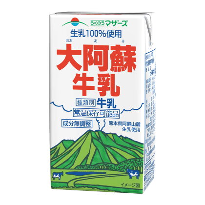 【12ヶ月定期便】生乳100％ 大阿蘇牛乳 ロングライフ 牛乳 250ml×24本入り×12回 合計288本 合計72L 乳飲料 乳性飲料 らくのうマザーズ 常温保存 長期保存 熊本県 合志市 送料無料