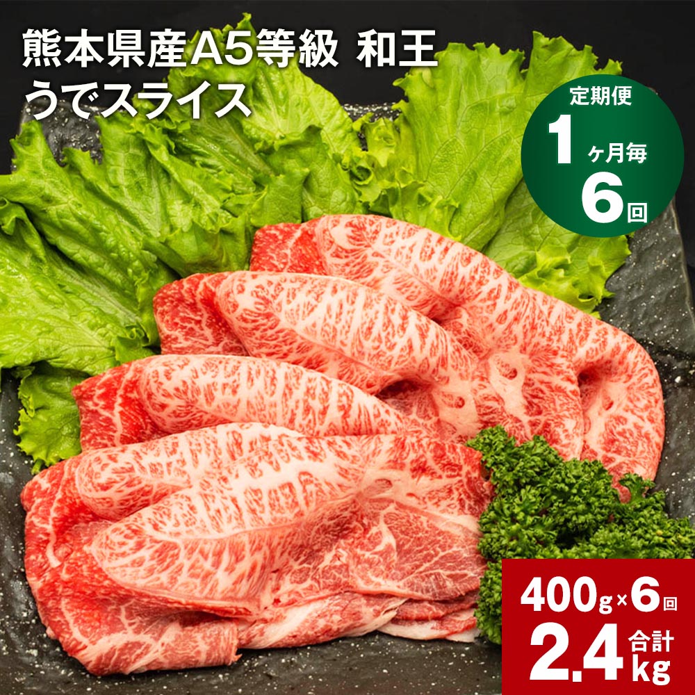 80位! 口コミ数「0件」評価「0」【定期便】【1ヶ月毎6回】熊本県産 A5等級 和王 うで スライス 計2400g 400g×6回 肉 お肉 牛肉 和牛 赤身 ウチヒラ ソト･･･ 