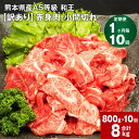 熊本県産A5等級 和王 赤身肉小間切れ 計約8000g（1回約800g×10回） 牛肉 お肉 肉 こまぎれ こま切れ 細切れ 国産 A5ランク 赤身 旨味 ごちそう 熊本県 合志市 送料無料