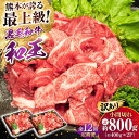 【ふるさと納税】【全12回定期便】【訳あり】熊本県産 A5等級 和王 赤身肉 小間切れ 約400g×2P 計約9.6kg【帝神志方ミート 株式会社】[AYCH0...