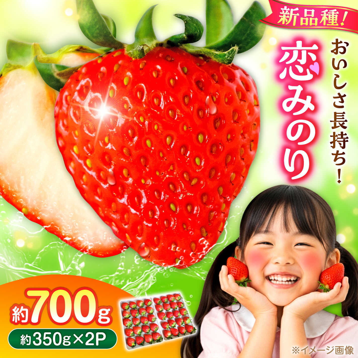 【先行予約】【2027年3月中旬より順次発送】いちご 恋みのり 百花園ファーム 約700g（約350g×2P）20粒/P Lサイズ 【株式会社合志百花園ファーム】[AYDW002]